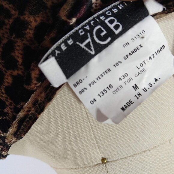 Vintage 90s Y2K Byer California Velvet Square Neck Leopard Print Top Size M VTG - Picture 10 of 10